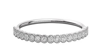 Coronella Pavé Eternity Ring - minimalist diamond wedding band - detail close-up - Lucano