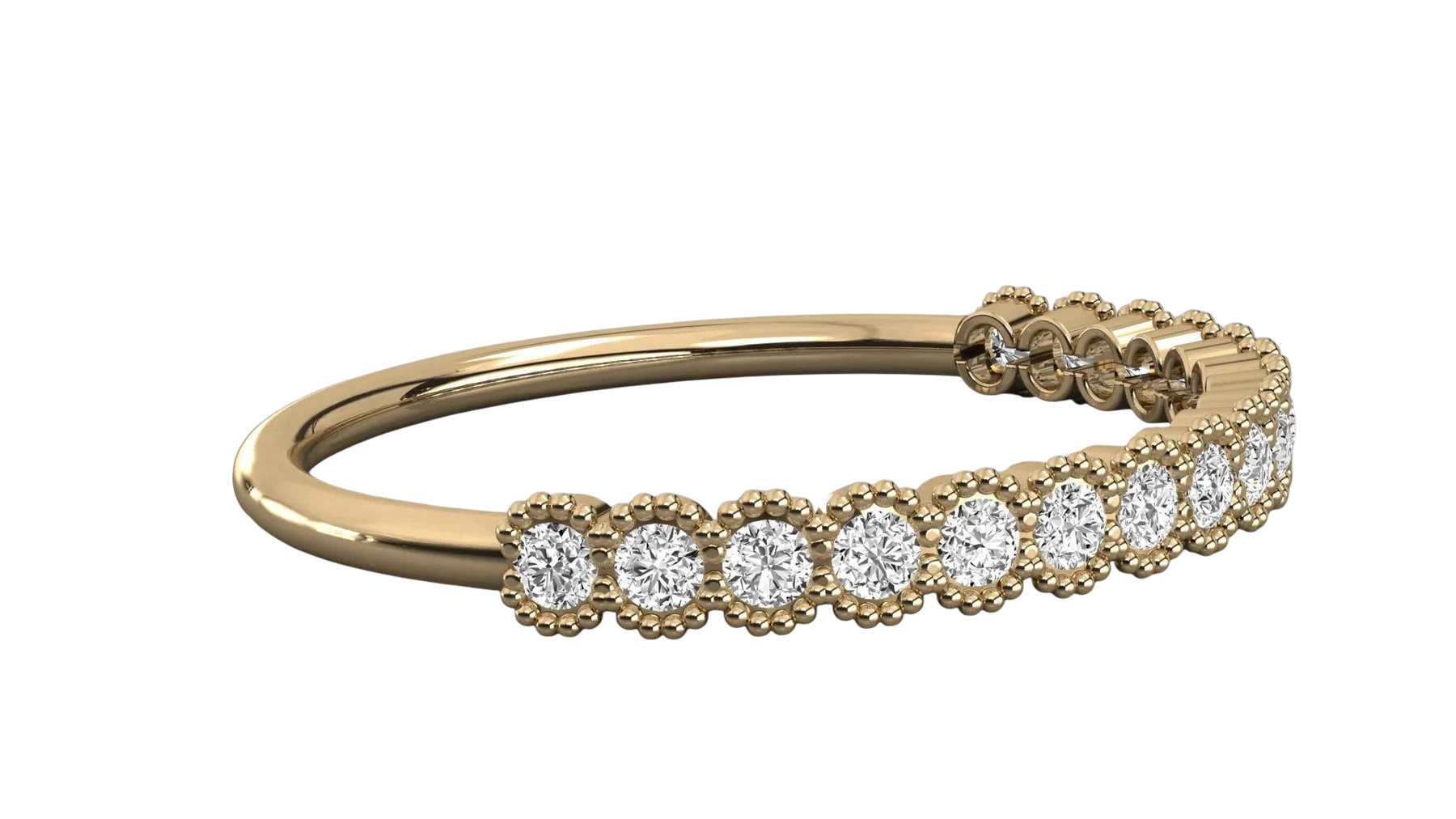 Coronella Pavé Eternity Ring - minimalist diamond wedding band - top view - Lucano