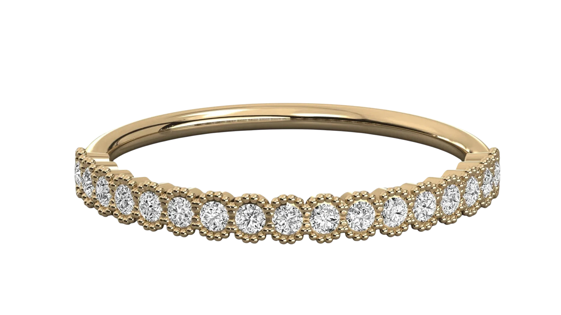 Coronella Pavé Eternity Ring - minimalist diamond wedding band - on hand - Lucano