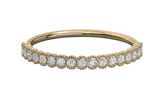 Coronella Pavé Eternity Ring - minimalist diamond wedding band - on hand - Lucano
