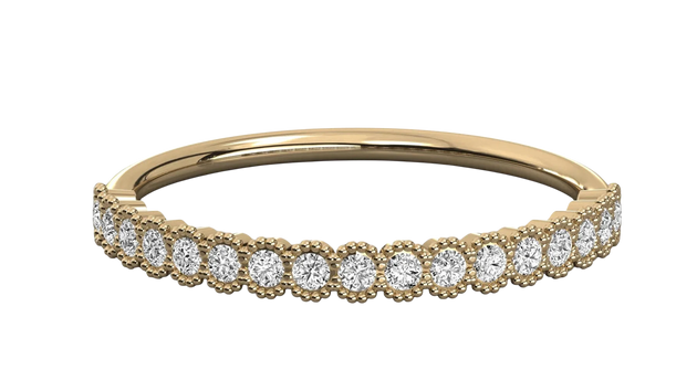 Coronella Pavé Eternity Ring - minimalist diamond wedding band - on hand - Lucano