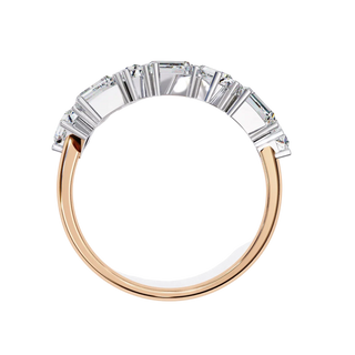 Tessera Baguette Cluster Ring - baguette diamond cluster ring - in 9ct white gold - Lucano