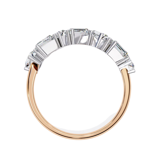 Tessera Baguette Cluster Ring - baguette diamond cluster ring - in 9ct white gold - Lucano