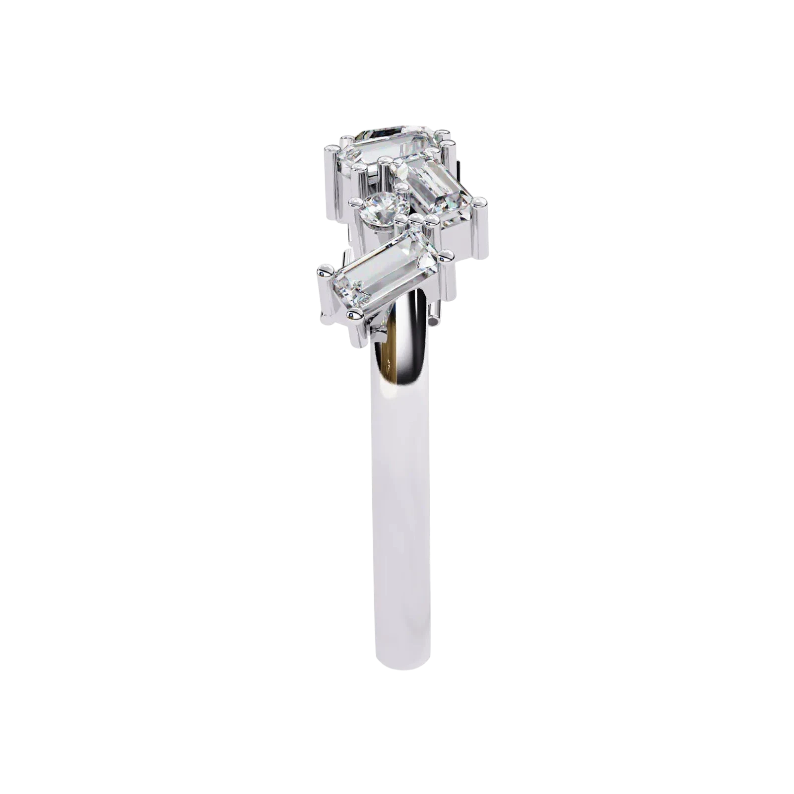 Tessera Baguette Cluster Ring - baguette diamond cluster ring - in 9ct rose gold - Lucano