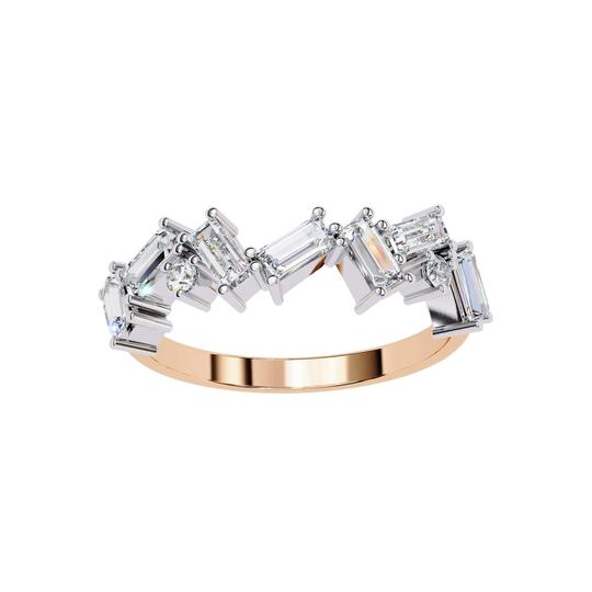 Tessera Baguette Cluster Ring - baguette diamond cluster ring - side profile - Lucano