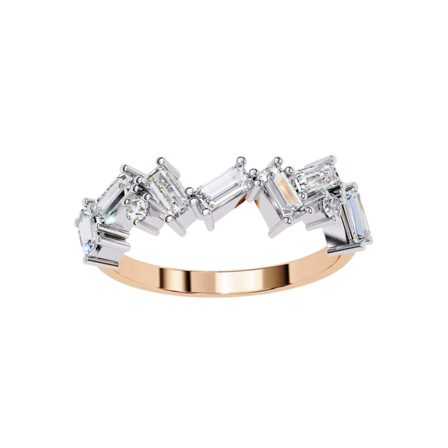 Tessera Baguette Cluster Ring - baguette diamond cluster ring - side profile - Lucano