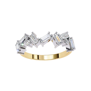 Tessera Baguette Cluster Ring - baguette diamond cluster ring - three-quarter view - Lucano