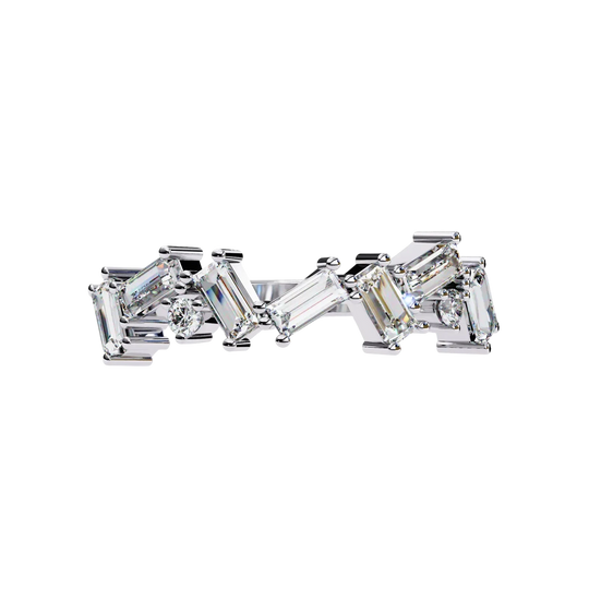 Tessera Baguette Cluster Ring - baguette diamond cluster ring - top view - Lucano