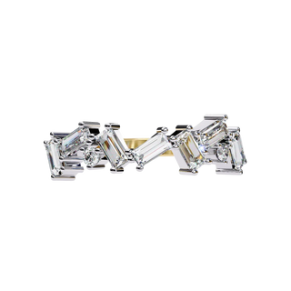 Tessera Baguette Cluster Ring - baguette diamond cluster ring - on hand - Lucano