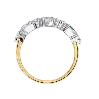 Tessera Baguette Cluster Ring - baguette diamond cluster ring - in 9ct yellow gold - Lucano
