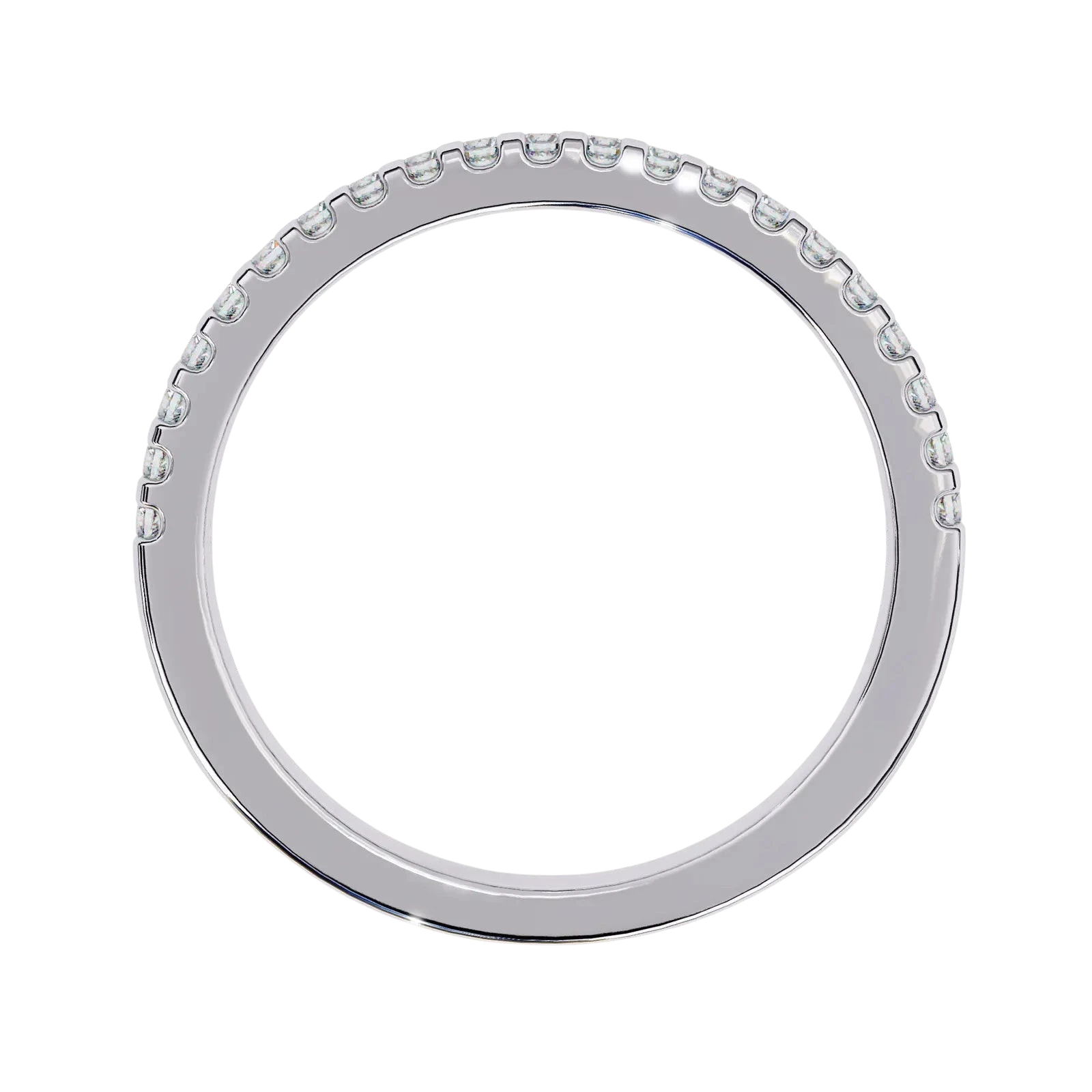 Aurora Pavé Eternity Ring - pavé diamond eternity ring - angled view - Lucano