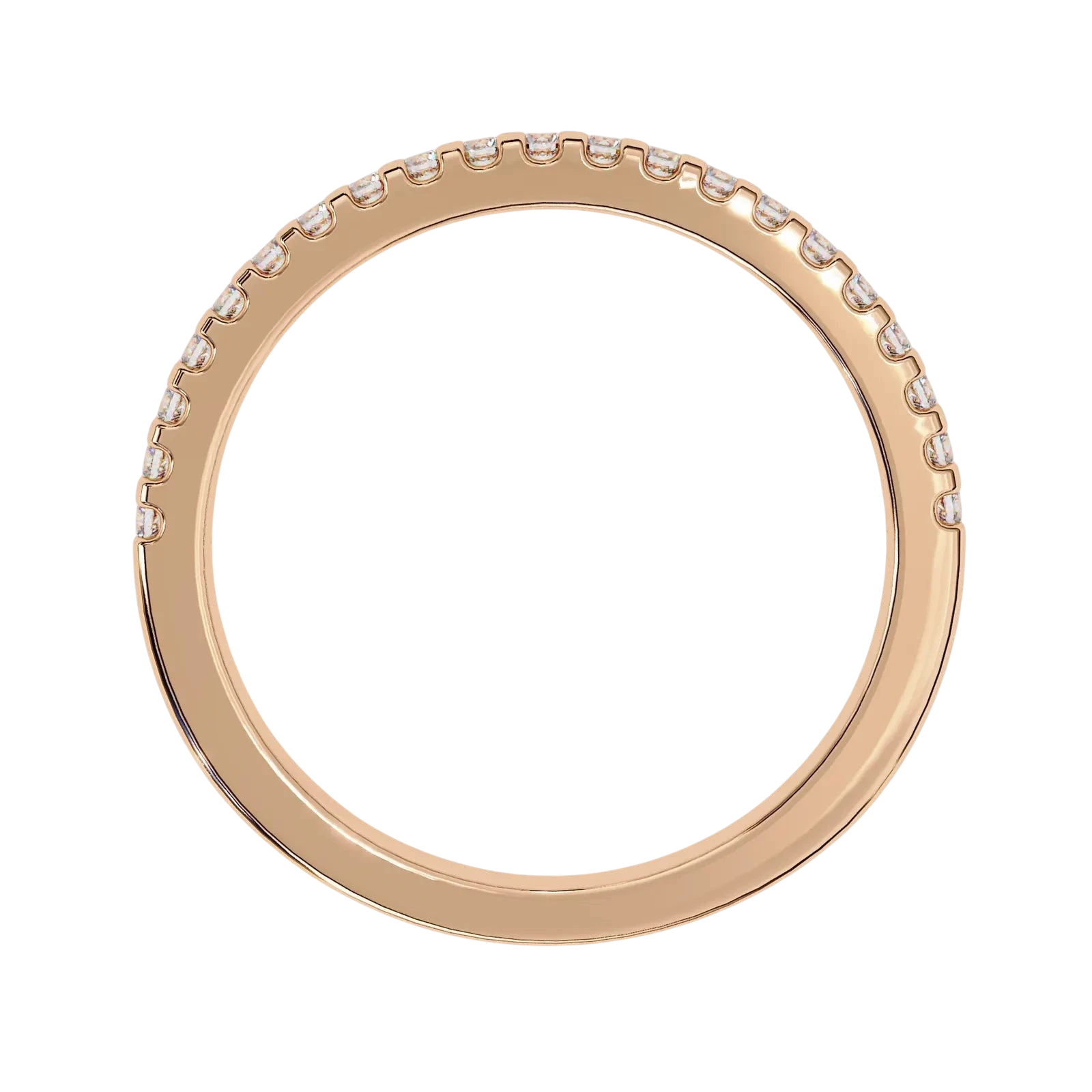 Aurora Pavé Eternity Ring - pavé diamond eternity ring - three-quarter view - Lucano