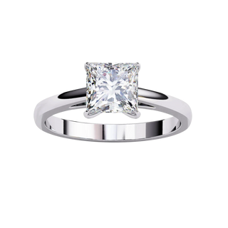 Reale Princess Solitaire - princess cut engagement ring - in 9ct white gold - Lucano