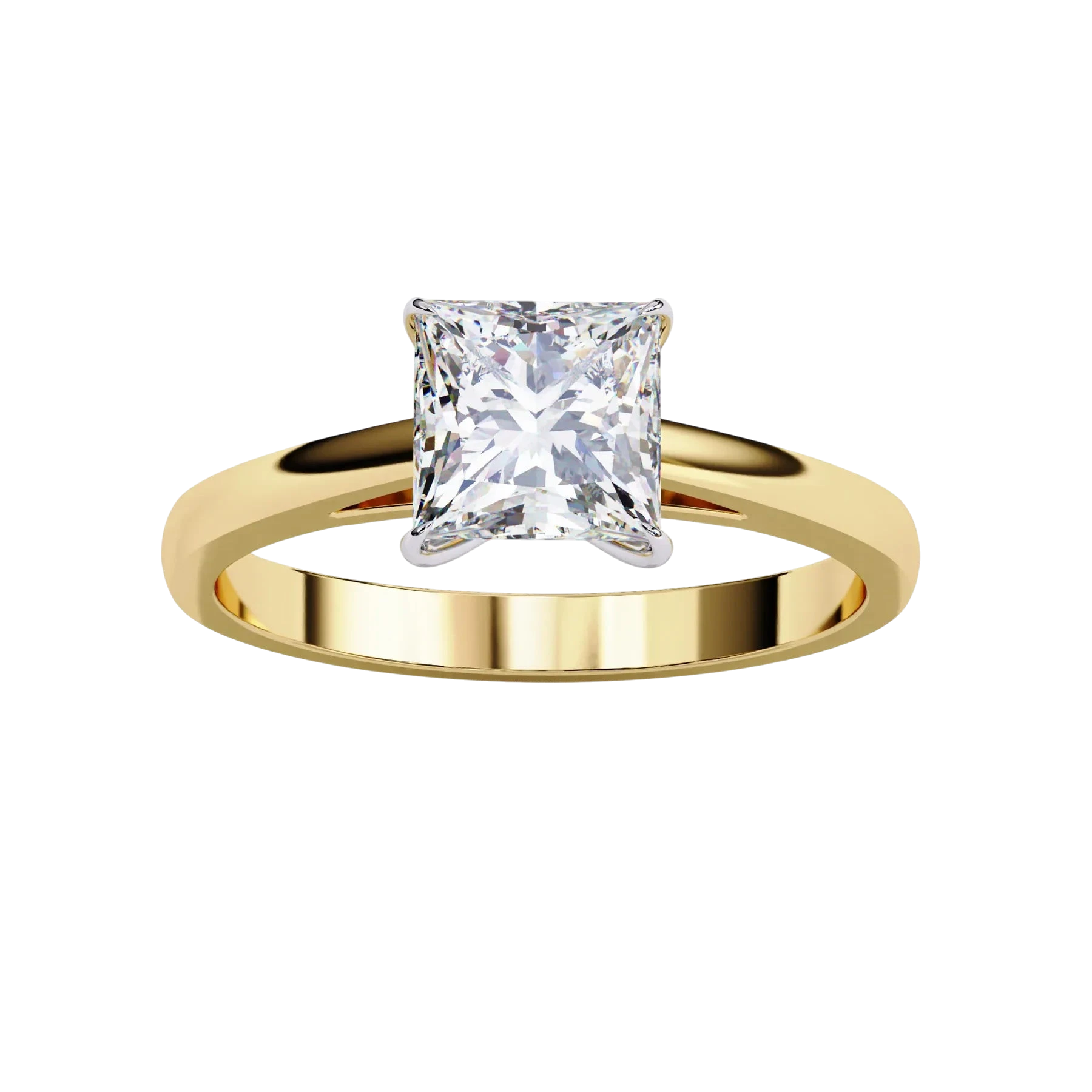 Reale Princess Solitaire - princess cut engagement ring - in 18ct white gold - Lucano