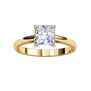 Reale Princess Solitaire - princess cut engagement ring - in 18ct white gold - Lucano