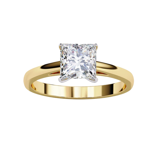 Reale Princess Solitaire - princess cut engagement ring - in 18ct white gold - Lucano