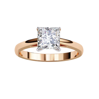 Reale Princess Solitaire - princess cut engagement ring - in 9ct rose gold - Lucano
