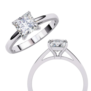 Reale Princess Solitaire - princess cut engagement ring - in 18ct rose gold - Lucano