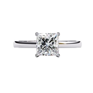 Reale Princess Solitaire - princess cut engagement ring - side profile - Lucano