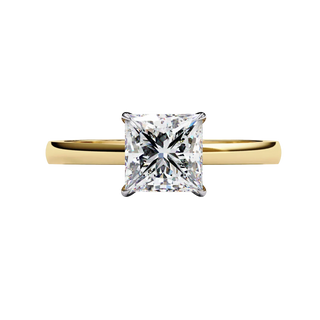 Reale Princess Solitaire - princess cut engagement ring - angled view - Lucano