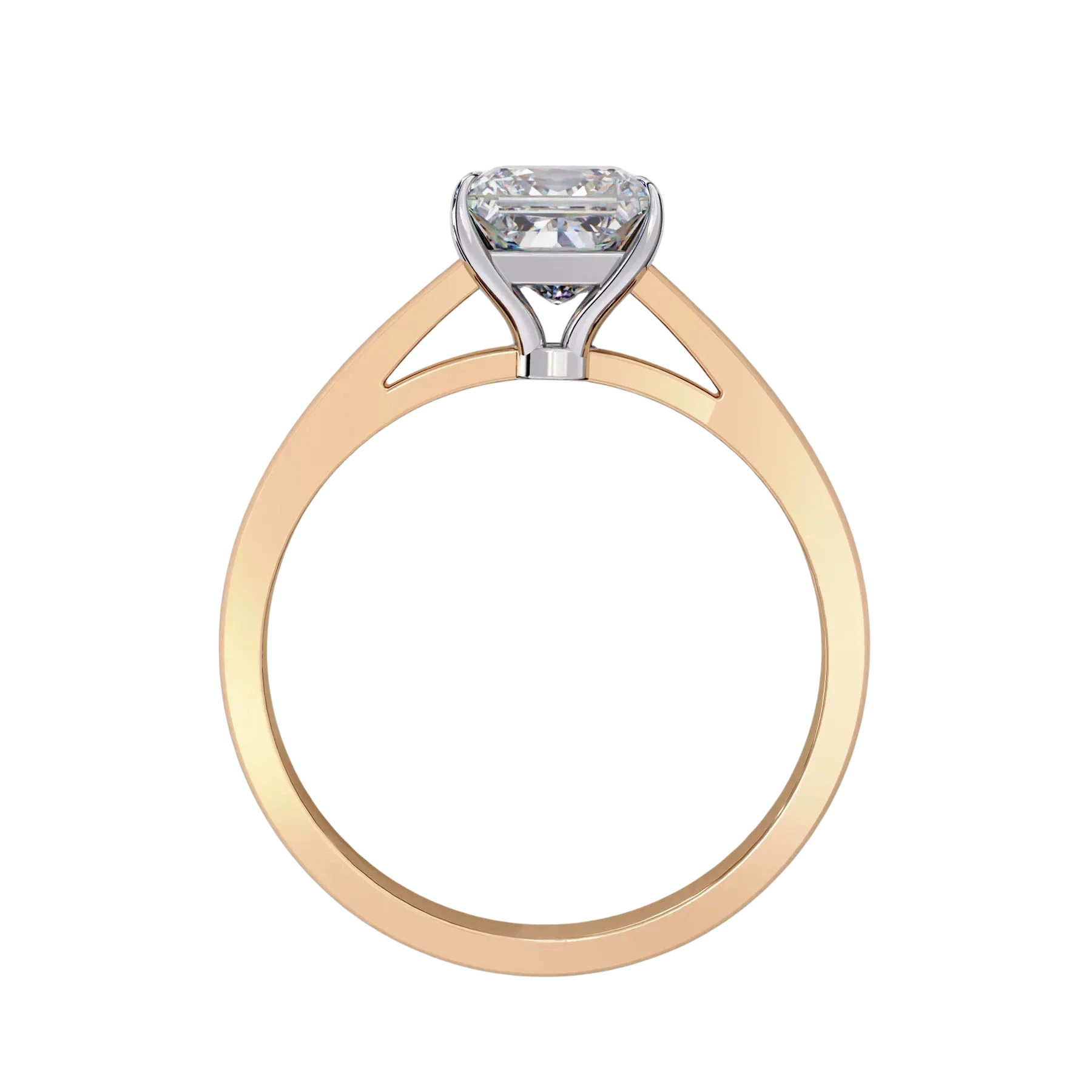 Reale Princess Solitaire - princess cut engagement ring - top view - Lucano