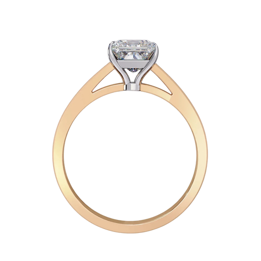 Reale Princess Solitaire - princess cut engagement ring - top view - Lucano
