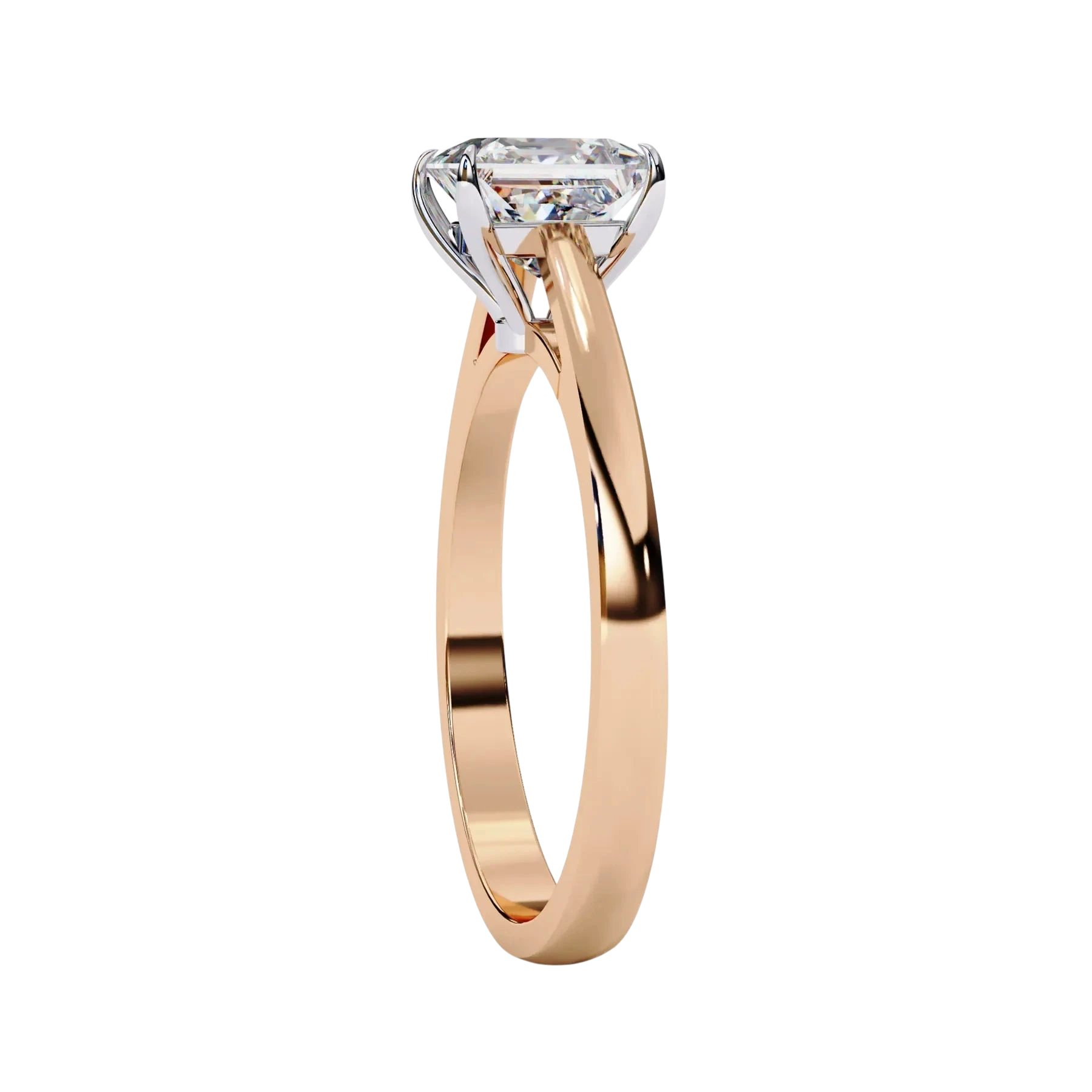 Reale Princess Solitaire - princess cut engagement ring - on hand - Lucano