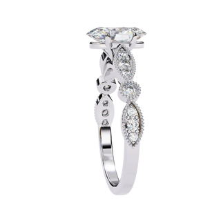 Vigna Oval Solitaire - oval pavé engagement ring - in 9ct yellow gold - Lucano