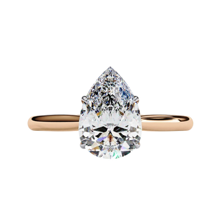 Goccia Pear Solitaire - pear cut solitaire engagement ring - in 9ct white gold - Lucano