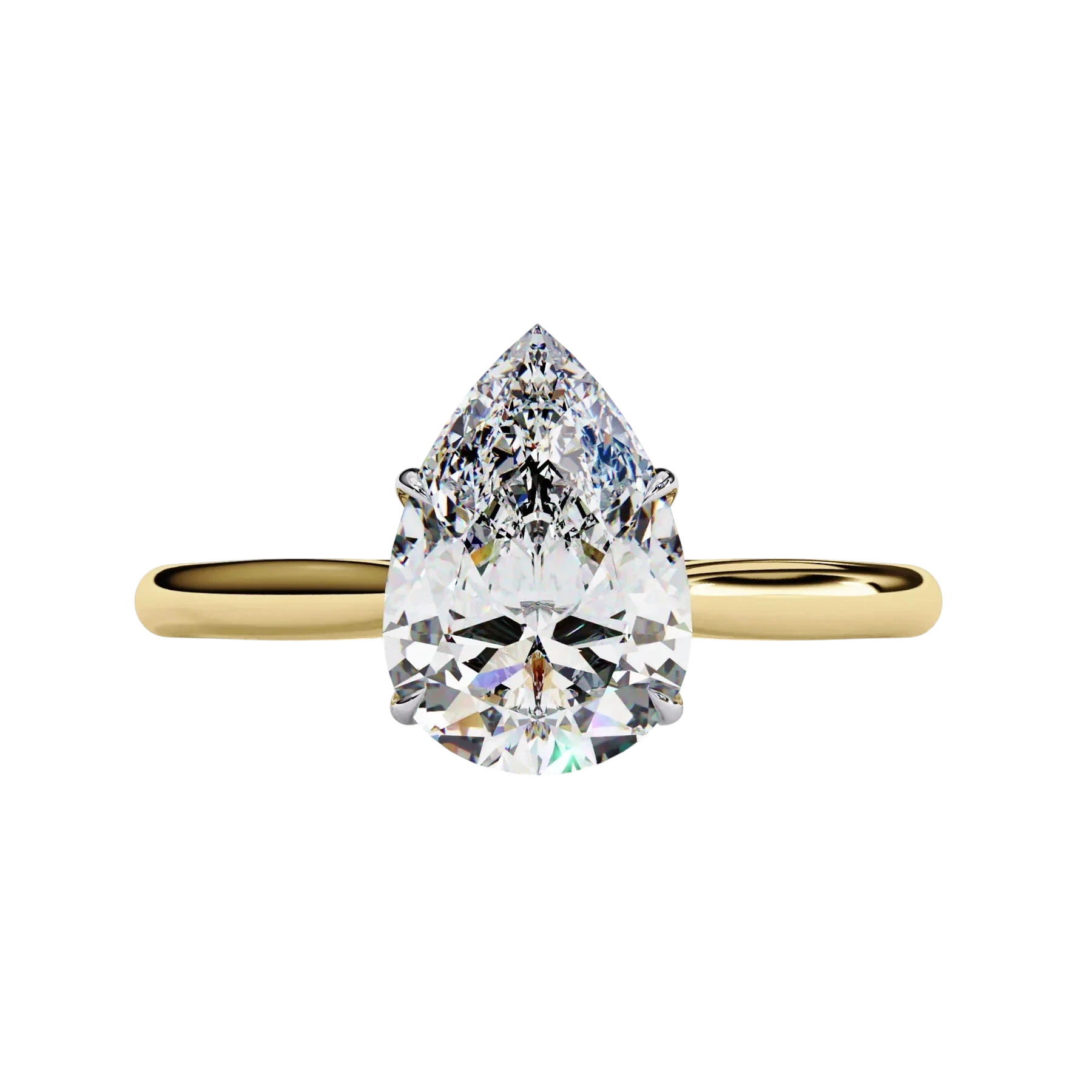 Goccia Pear Solitaire - pear cut solitaire engagement ring - in 18ct white gold - Lucano