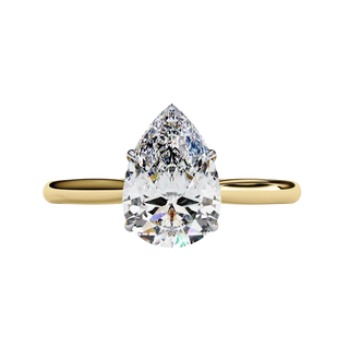 Goccia Pear Solitaire - pear cut solitaire engagement ring - in 18ct white gold - Lucano