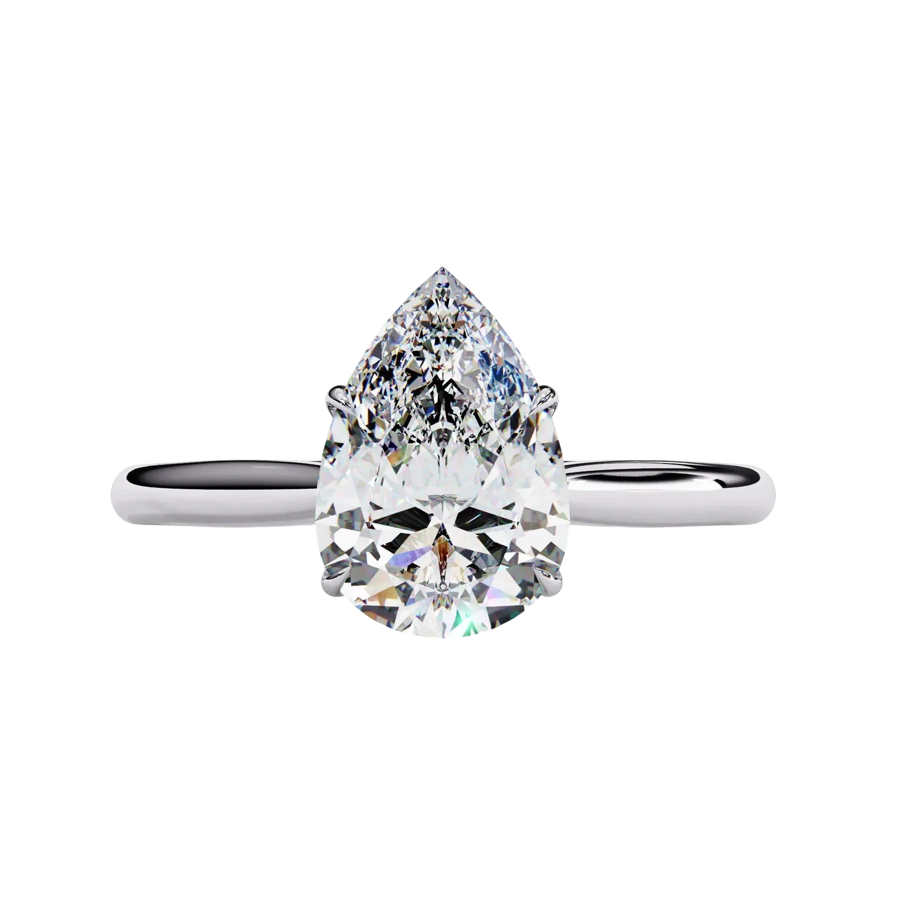 Goccia Pear Solitaire - pear cut solitaire engagement ring - in 9ct rose gold - Lucano