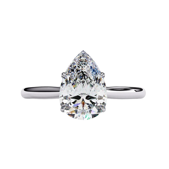 Goccia Pear Solitaire - pear cut solitaire engagement ring - in 9ct rose gold - Lucano