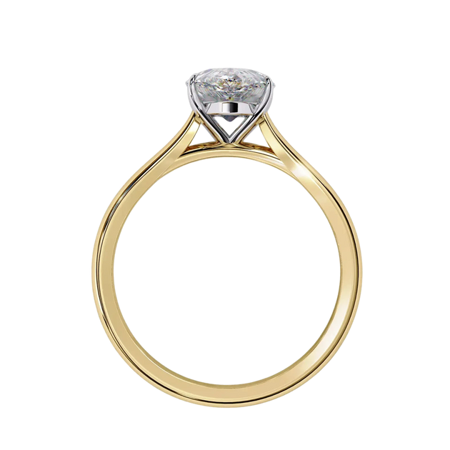 Goccia Pear Solitaire - pear cut solitaire engagement ring - side profile - Lucano