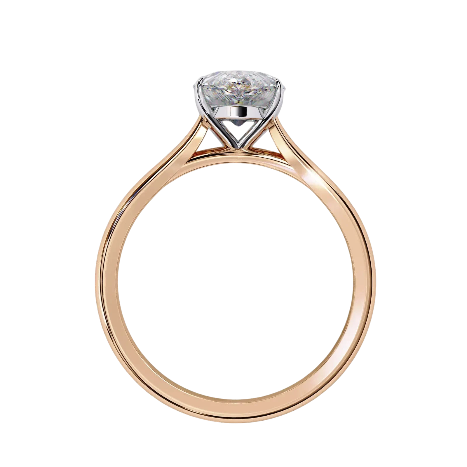 Goccia Pear Solitaire - pear cut solitaire engagement ring - angled view - Lucano