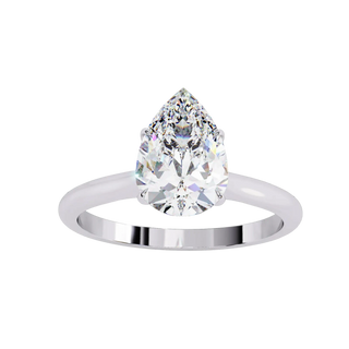 Goccia Pear Solitaire - pear cut solitaire engagement ring - three-quarter view - Lucano