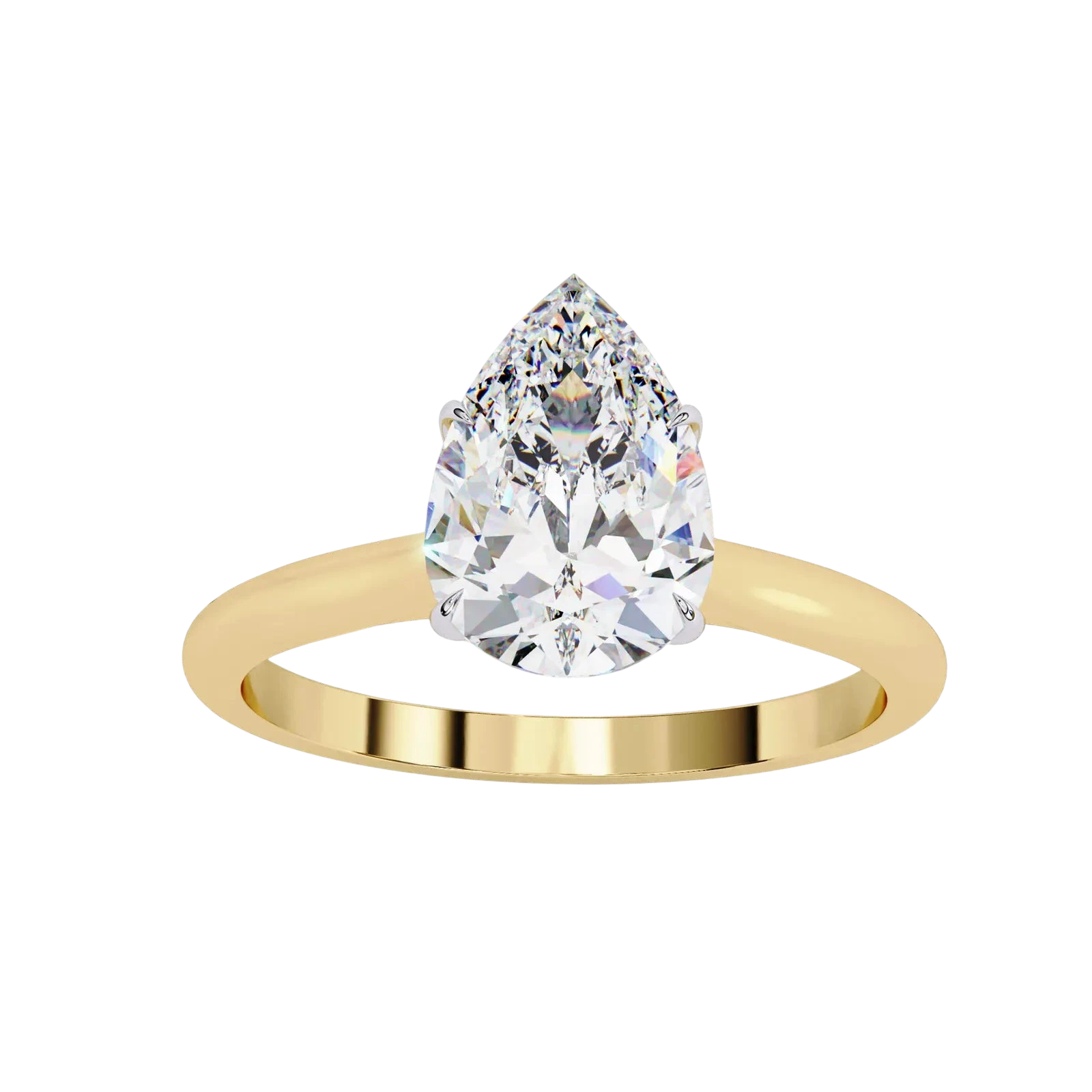 Goccia Pear Solitaire - pear cut solitaire engagement ring - detail close-up - Lucano