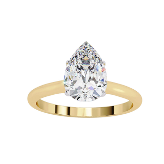 Goccia Pear Solitaire - pear cut solitaire engagement ring - detail close-up - Lucano
