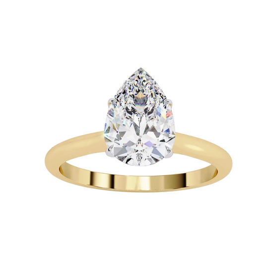 Goccia Pear Solitaire - pear cut solitaire engagement ring - detail close-up - Lucano