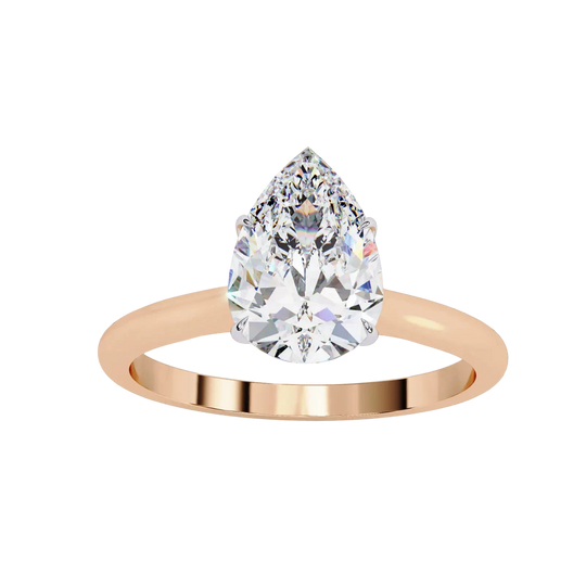 Goccia Pear Solitaire - pear cut solitaire engagement ring - top view - Lucano