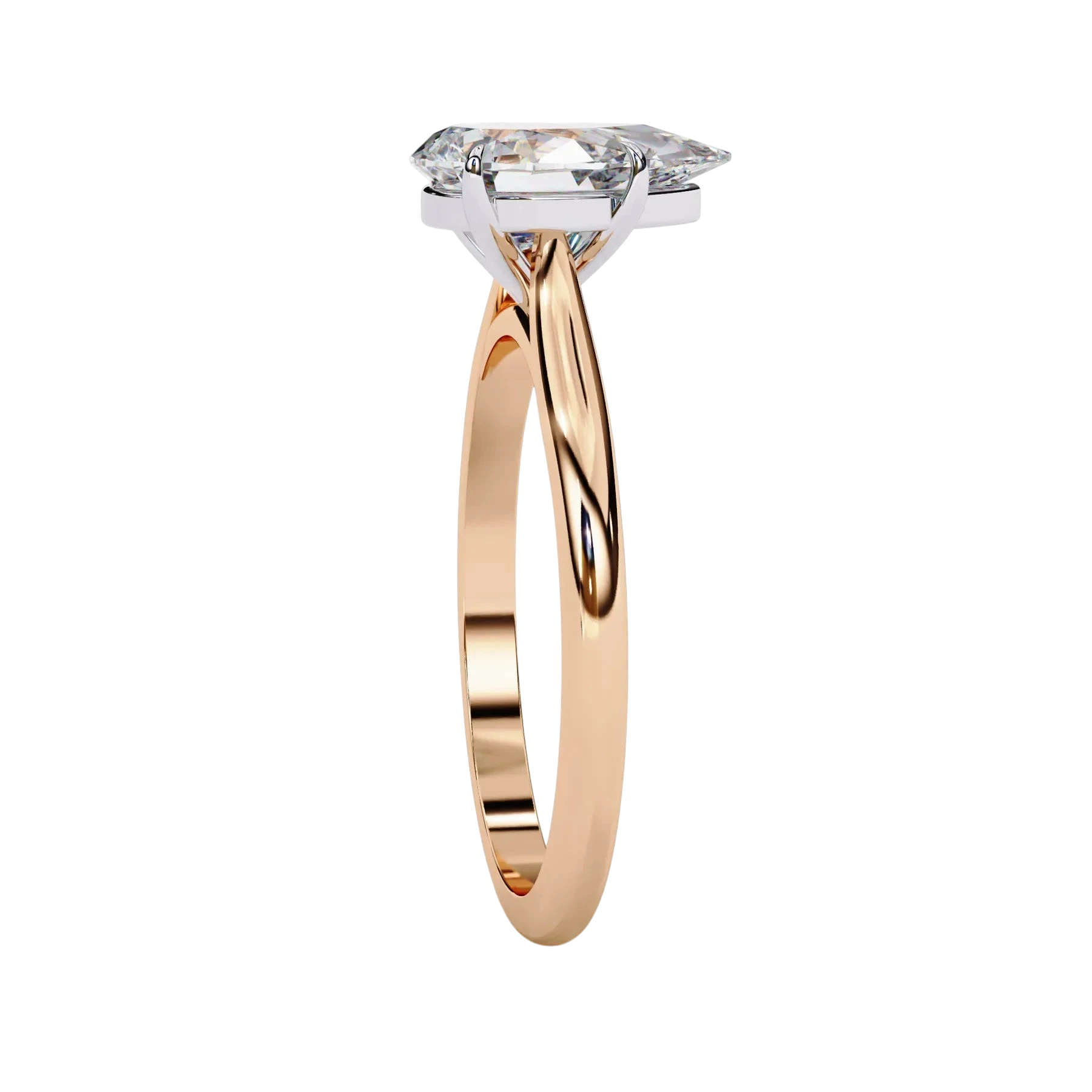 Goccia Pear Solitaire - pear cut solitaire engagement ring - on hand - Lucano