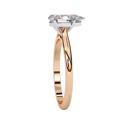 Goccia Pear Solitaire - pear cut solitaire engagement ring - on hand - Lucano