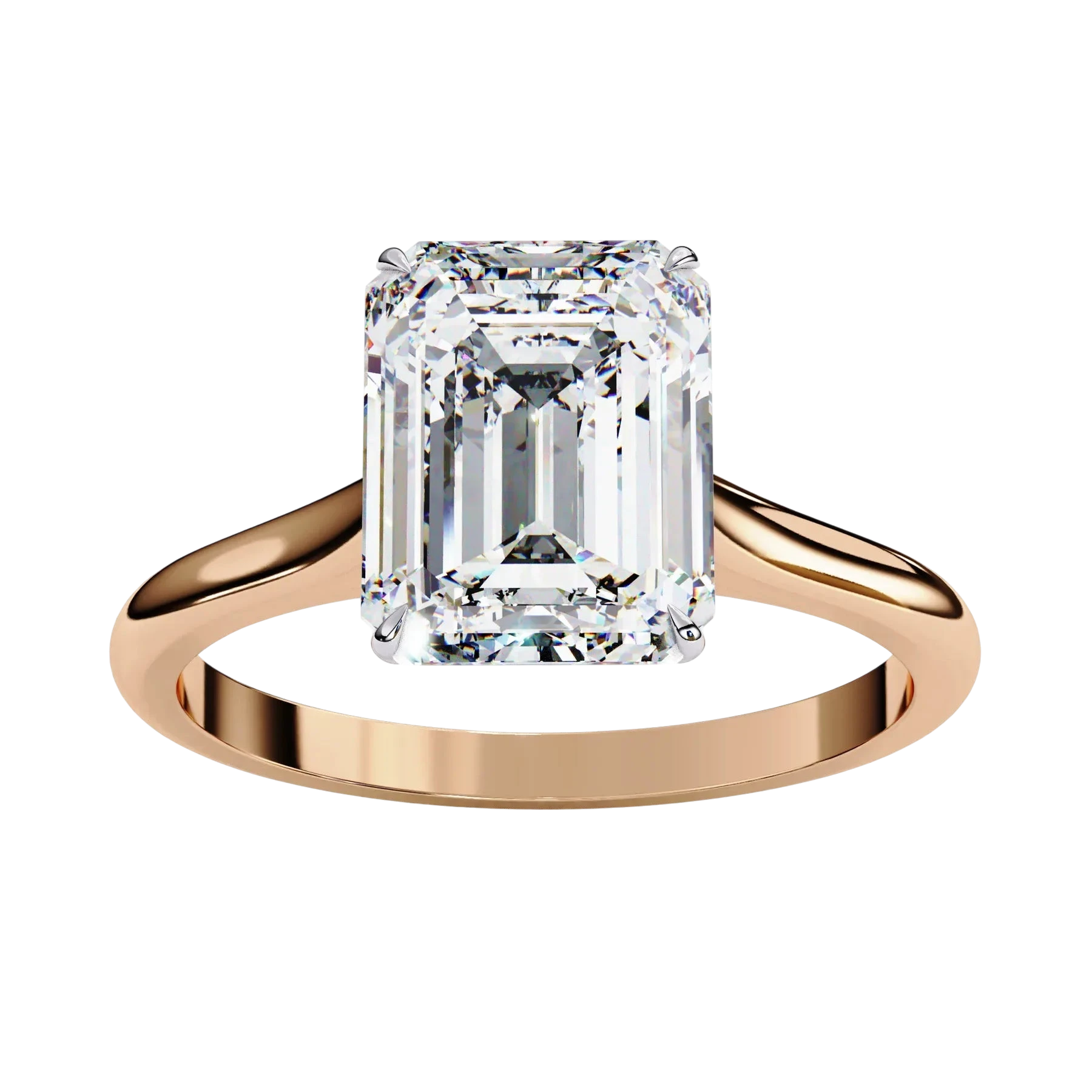 Imperia Emerald Solitaire - emerald cut engagement ring - in 9ct white gold - Lucano