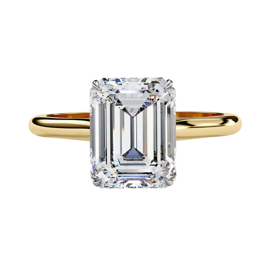 Imperia Emerald Solitaire - emerald cut engagement ring - in 9ct rose gold - Lucano