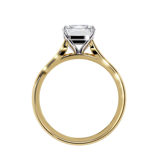 Imperia Emerald Solitaire - emerald cut engagement ring - side profile - Lucano