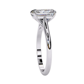 Imperia Emerald Solitaire - emerald cut engagement ring - three-quarter view - Lucano