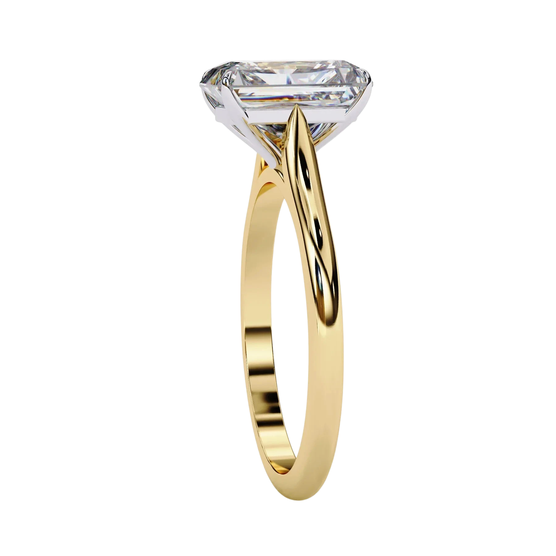 Imperia Emerald Solitaire - emerald cut engagement ring - detail close-up - Lucano