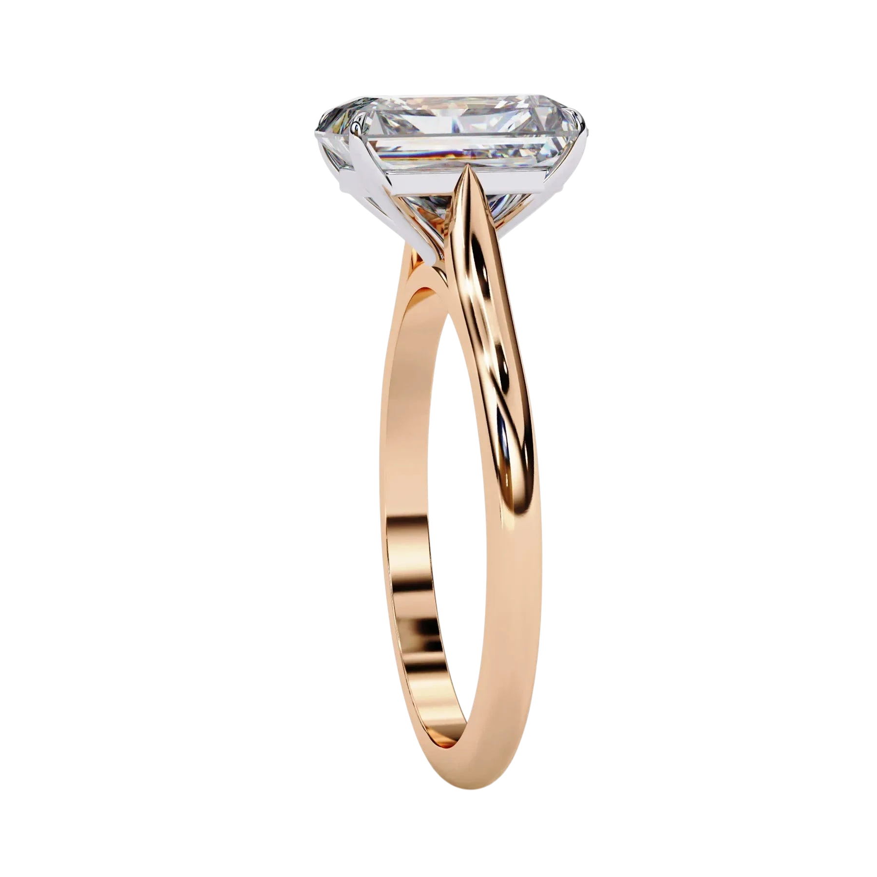 Imperia Emerald Solitaire - emerald cut engagement ring - top view - Lucano