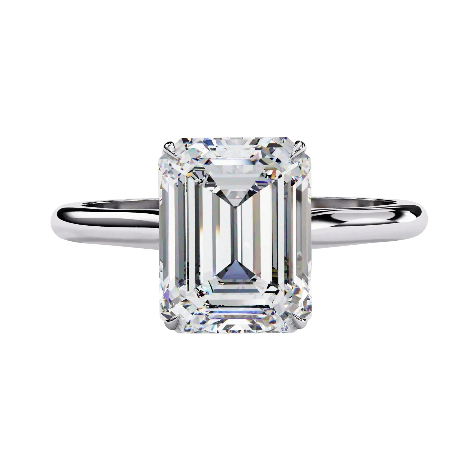 Imperia Emerald Solitaire - emerald cut engagement ring - on hand - Lucano
