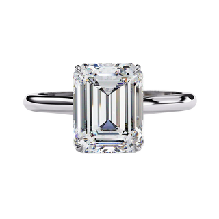 Imperia Emerald Solitaire - emerald cut engagement ring - on hand - Lucano